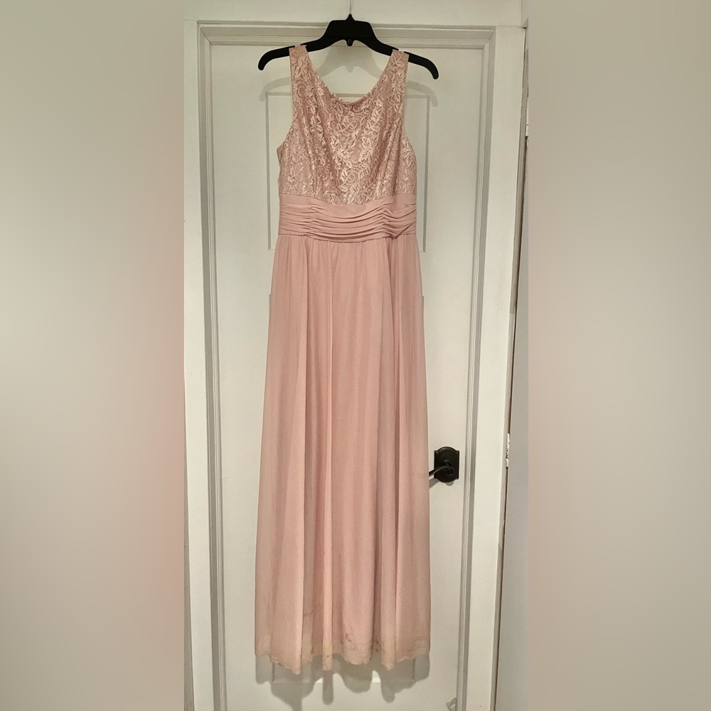 Women’s JH Evenings Sequined Bodice Roushed Sleeveless Evening Gown Pink Sz 12